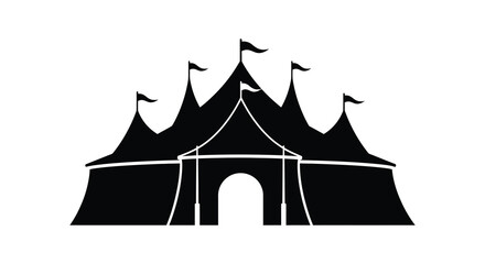 Circus tent silhouette against a white background © bridal creation