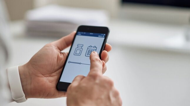 Mobile phone scanning a medical qr code for digital health verification and status