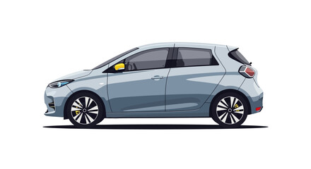 Fototapeta premium Modern Electric Car Side View Illustration