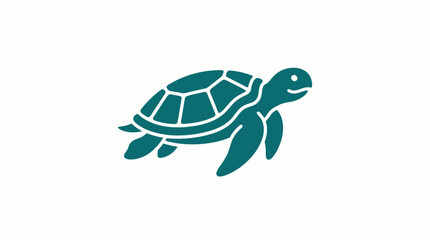 Turtle Icon Green Sea Animal. © Azkiya