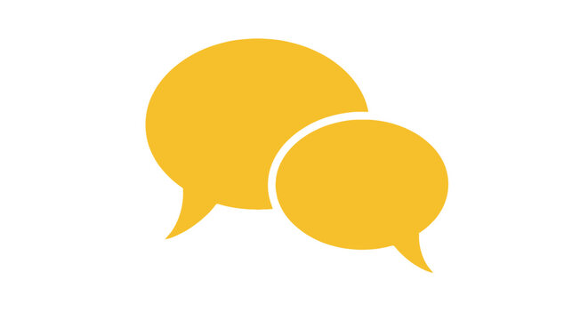 Yellow speech bubbles communication icons.