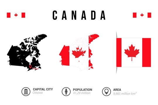 Canada Map set vector illustration