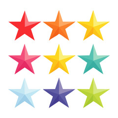 Obraz premium Collection of colorful stars on white background