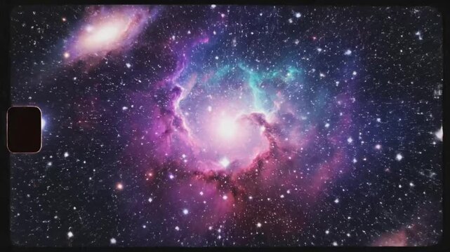 Colorful retro star field animation with swirling patterns in a creative background
