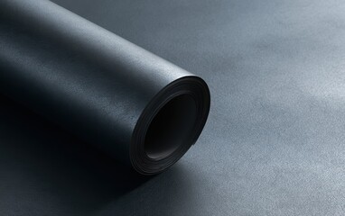 Fototapeta premium Black chrome metallic wallpaper, glossy reflective finish, cyber luxury industrial branding concept