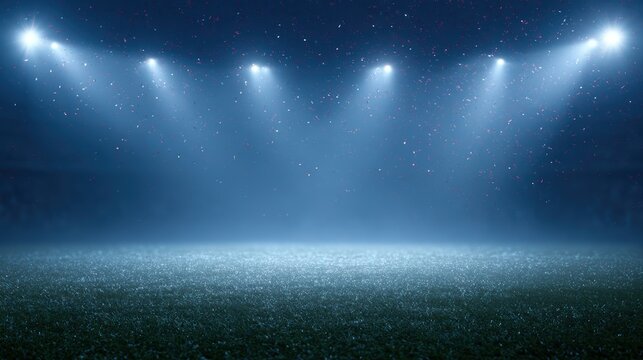 International soccer celebration concept, confetti explosion, dramatic arena lights, luxury sports atmosphere