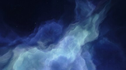 Deep nebula cloud stretching diagonally in space with ethereal blue gas textures and distant stars © Dilsara