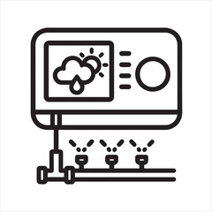 Smart irrigation controller outline vector. © JOY RAY
