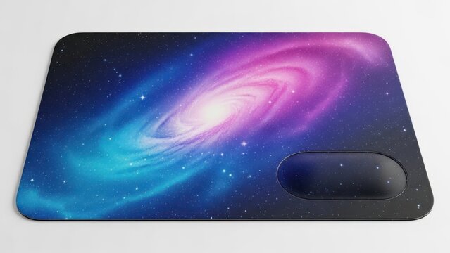 Space spiral galaxy mousepad with starry background