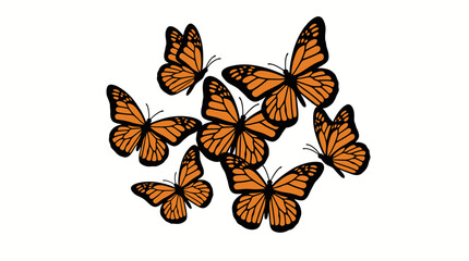 A group of monarch butterflies flying together. © Ira Project