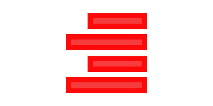 Text right alignment icon in red for typography layout and publishing tools.