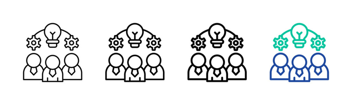 Team Skills Icon Collection Different Style Outline