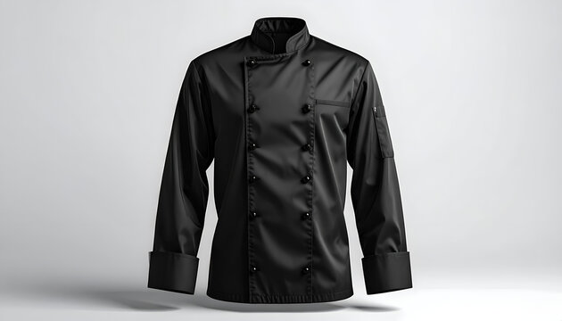 Professional Black Chef Jacket with Double-Breasted Design.