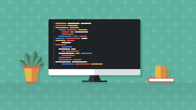 Programming Flat Animation Background Loop for Coding Tutorials or Explainer
