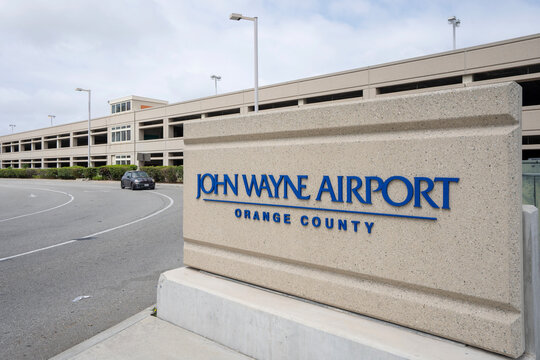 Santa Ana, CA, USA - May 8, 2022: John Wayne Airport (SNA) in Santa Ana, Orange County, California.