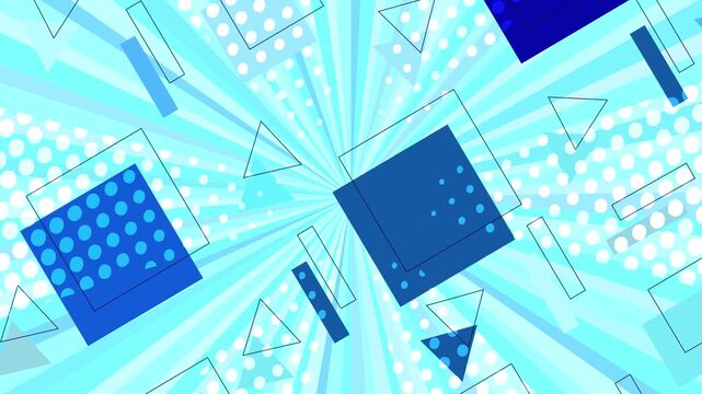Blue Geometric Abstract Motion Graphics 4K