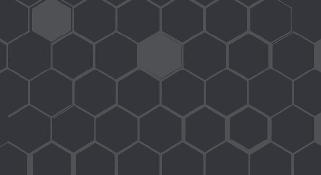 Dark Hexagonal Grid Pattern, Geometric Background, Abstract Technology Concept