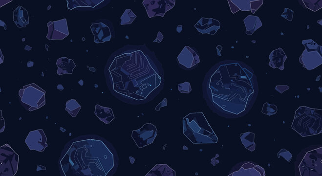 Cosmic Asteroids and Crystalline Structures in Deep Space