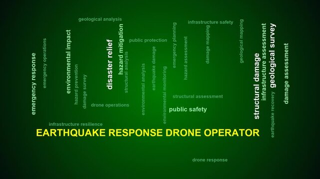 Earthquake Response Drone Operator Word Cloud