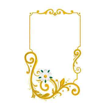 Ornamental frame inspired by Argentine fileteado porte&ntilde;o, featuring floral motifs and elegant details on a dark background. A traditional style full of charm and authenticity.