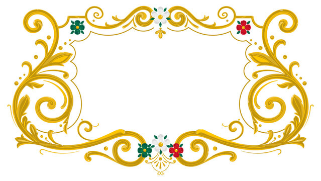 Ornamental frame inspired by Argentine fileteado porte&ntilde;o, featuring floral motifs and elegant details. A traditional design that adds authenticity and charm to creative projects.