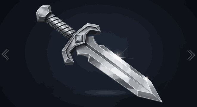Metal sword with decorated handle.