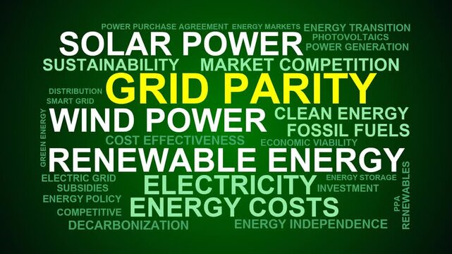 Grid Parity Word Cloud
