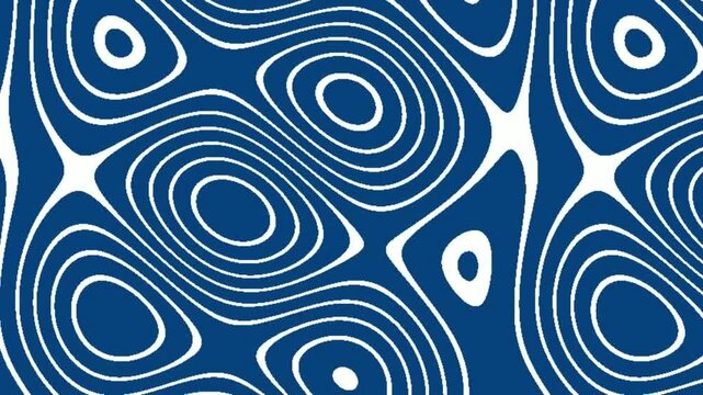 Abstract organic pattern with concentric curves and fluid shapes in navy and white