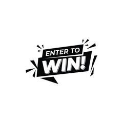 Obraz premium Enter to Win Promotional Banner Badge Design for Contest Giveaway and Lucky Draw Event, Editable Vector Solid Illustration