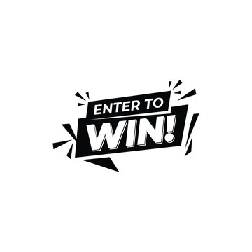 Enter to Win Promotional Banner Badge Design for Contest Giveaway and Lucky Draw Event, Editable Vector Solid Illustration