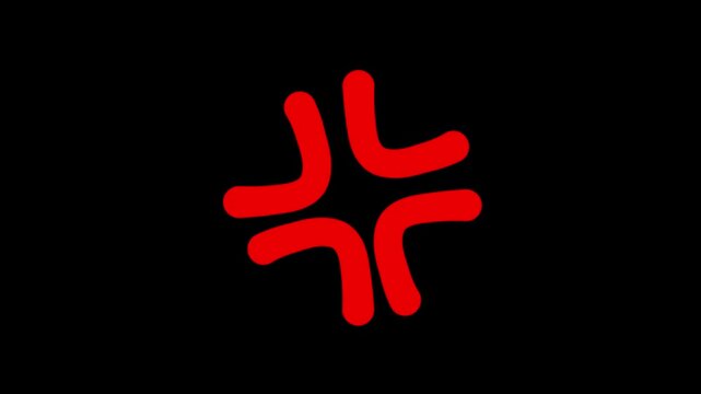 Red Anger Emotion Symbol Cartoon Animation on Green Screen Background 4K