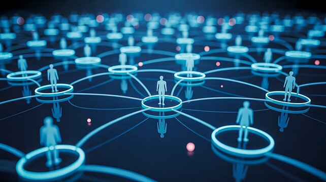 Digital social network connection platform with linked users and communication nodes