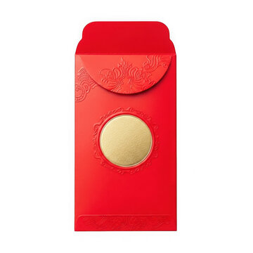 Red envelope with gold coin decoration