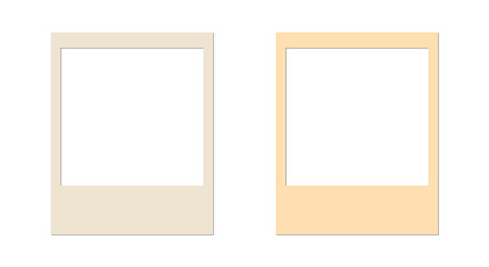 Blank Polaroid Photo Frame mockup Set Isolated white, for or overlay effect On white Background