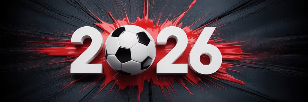 Dynamic Vintage Style Illustration Capturing Thrilling Moments of the Football World Cup with Bold Red and Gold Accents for Sports Themed Marketing Collaterals