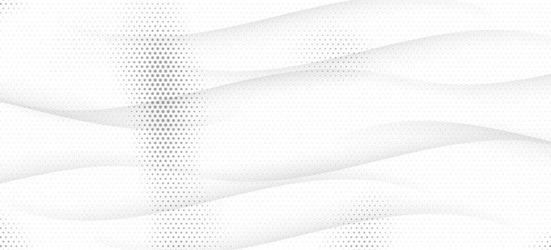 Black polka dots seamless pattern on white background. Halftone minimalist abstract wall in diagonal lines.