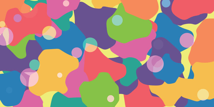 Colorful Abstract Camouflage Pattern With Organic Shapes
