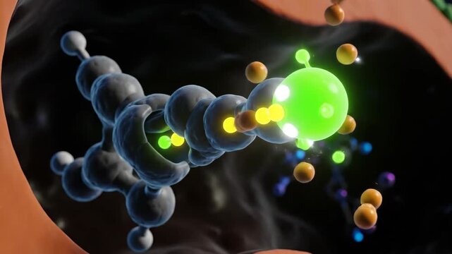 3D Animation of ATP Synthase Enzyme Producing ATP