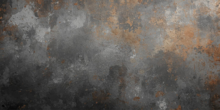 An old, aged rusty metal wall with a gritty grunge texture and rough, dirty brown paint on its weathered antique surface