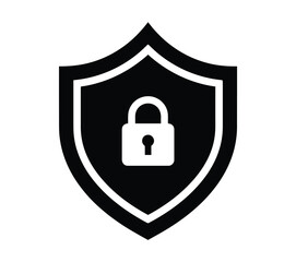 Protection shield and lock vector illustration, security logo symbol for data safety authentication and digital defense. © Gary D. Marlow
