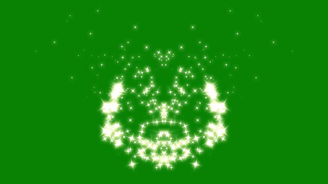 Twinkle light golden star trail motion, fairy flat vector doodle star dust ribbon, sparkling golden glitter animation, magical particle swirl, shimmering fantasy transition effect on green screen.4K