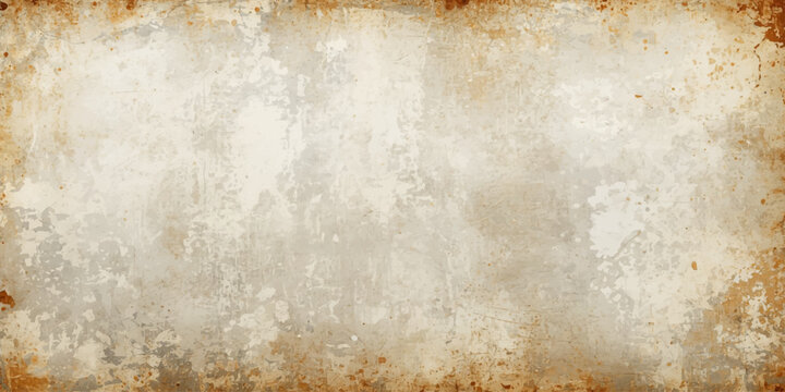 A rusty, aged grunge metal texture blends with a dirty, worn vintage brown paper background to create a stained, retro industrial backdrop
