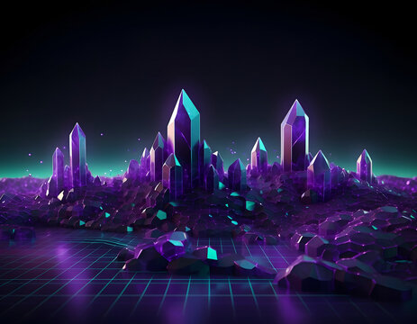  Abstract Data Visualization 3D Bar Chart Concept
