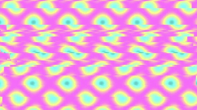 Vibrant abstract geometric pattern with glitch effects and ikat inspired motifs
