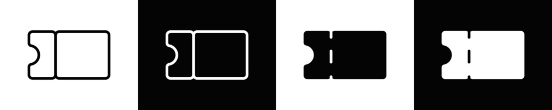 Voucher Icon Set White And Black Background Style