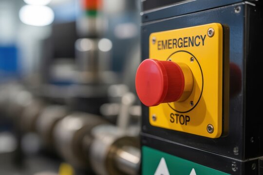 Industrial machinery emergency stop push button