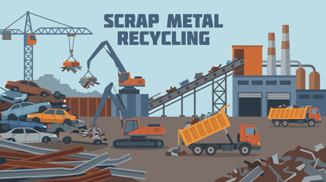 Scrap Metal Yard Recycling Salvage Industrial Processing