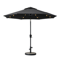 Obraz premium Black patio umbrella standing open outdoors