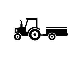 Naklejka premium Heavy duty farm tractor and trailer vector for agricultural use