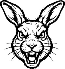 monochrome vector illustration of animal head ideal for coloring page and esport logo © Alex